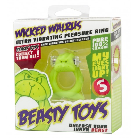 Зелёная вибронасадка Beasty Toys Wicked Walrus