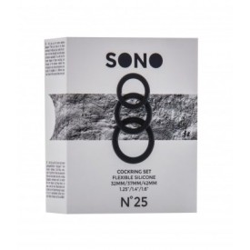 Набор из 3 серых эрекционных колец SONO No.25