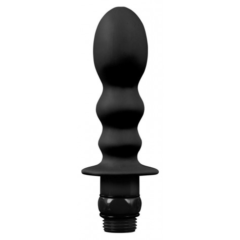 Чёрная насадка для душа HYDROBLAST 4INCH BUTTPLUG SHAPE DOUCHE для анальной стимуляции