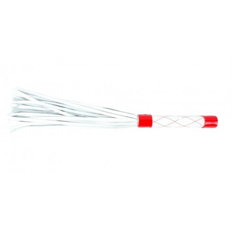 Бело-красная плеть средней длины с ручкой - 44 см.