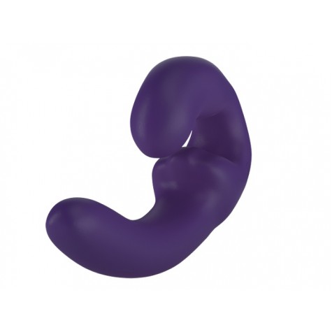 Фиолетовый страпон с вибрацией Sharevibe - 22 см.